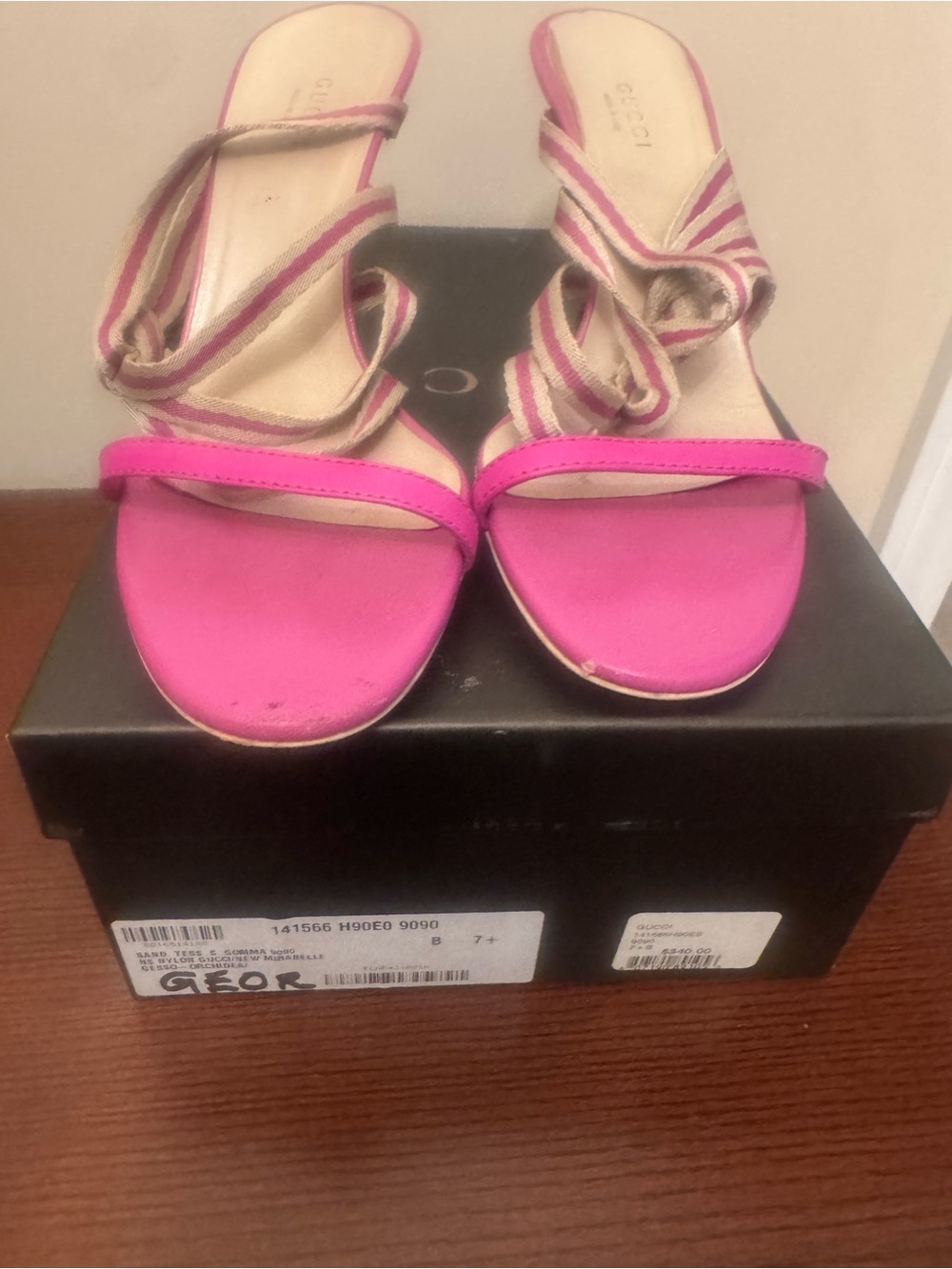 Gucci Pink and beige Strappy Women’s Sandals